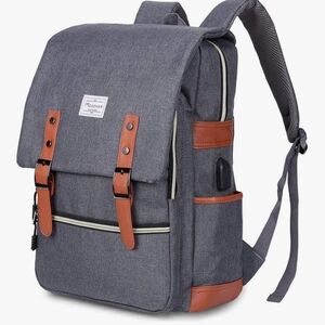 Modoker Vintage Laptop Backpack for Women Men,Travel Backpacks with USB Charging